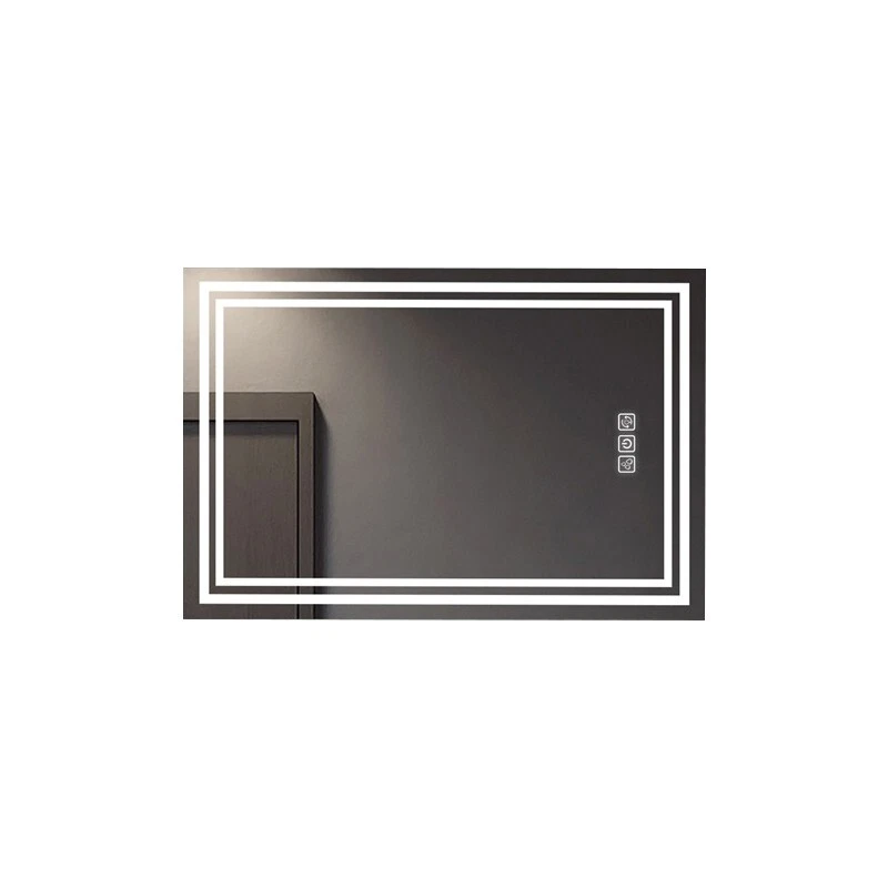 Espejo de baño LED de 40X32 pulgadas con luz frontal desempañado, 3 colores regulables, Full HD Foto 2 de 4