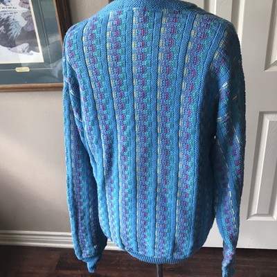 Pull Col V Vintage Années 90 Alexander Julian – Couleurs Flashy, Style Geek Rétro !