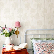 2Roll Jiffdiff Tree Wallpaper Peel And Stick Vinyl Sticker Beige Decal 17.3X120"