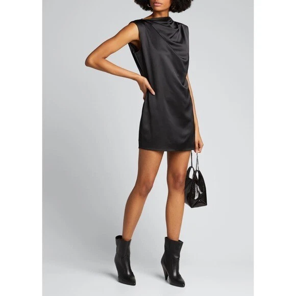 GAUGE81 Cali Satin Mini Sheath Dress Black Size Extra Small | eBay