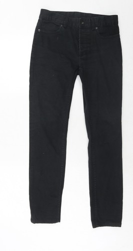 Topshop Mens Black Cotton Skinny Jeans Size 28 in Regular Zip - 第 1/10 張圖片