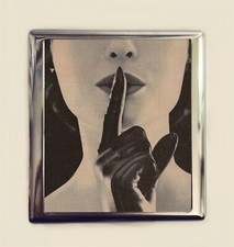 Whisper Cigarette Case Business Card ID Holder Wallet Retro Glam