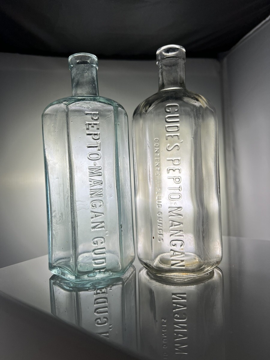 PAIR OF BOTTLES PEPTO-MANGAN GUDE & GUDE's PEPTO-MANGAN AQUA