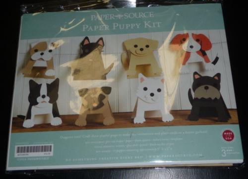 Paper Source PUPPY KIT 12 - 7 x 5 Dogs/Pups For Party Garland or Place Cards - Afbeelding 1 van 2