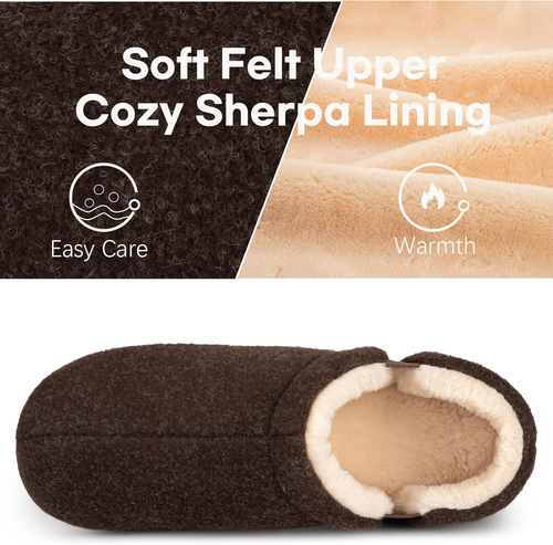 Longbay Men'S Slippers Warm Bedroom House Shoes Slip-On Memory Foam Winter House - Picture 3 of 5