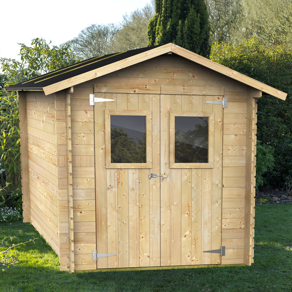 Caseta de jardín puerta doble de madera para herramientas Roby 198 x...