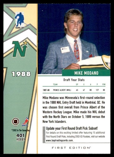 2001-02 Be a Player Memorabilia Mike Modano Dallas Stars #147 - Picture 2 of 2