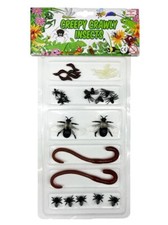 Creepy Crawly Pk 3 Fake Bugs  Insects Prank Novelty Life Like Plastic Toy Trick