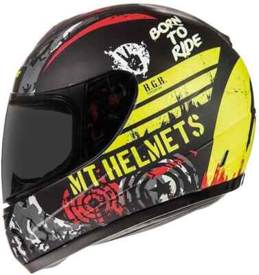 MT Thunder Kids Sniper Matt Black / Fluo Yellow Motorcycle Motorbike Helmet - S