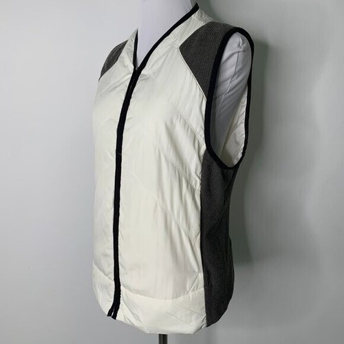 Prana Women's Breathe White Black Full Zip Vest Size Medium - Picture 5 of 14