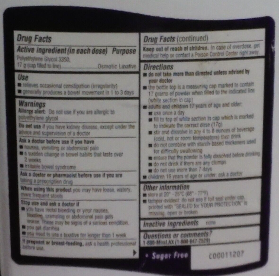 Miralax Powder Laxative 68 Doses 40.8 Ounces 10/2024 41100564542