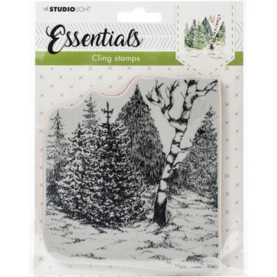 New Studio Light Rubber Stamp cling #14  BIRCH IN FOREST Landscape
