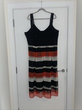 Principles Black Orange Lace Crochet Midi Dress Plus Size 20 Summer Occasion Sma