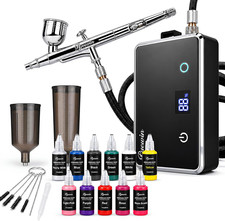 32PSI Cordless Airbrush Kit with Compressor 11 Acrylic Paints
