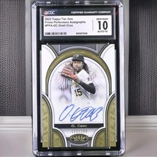 2023 Topps Tier One Oneil Cruz RC Prime Performers Auto /299 CGC 10 Auto 10 POP1