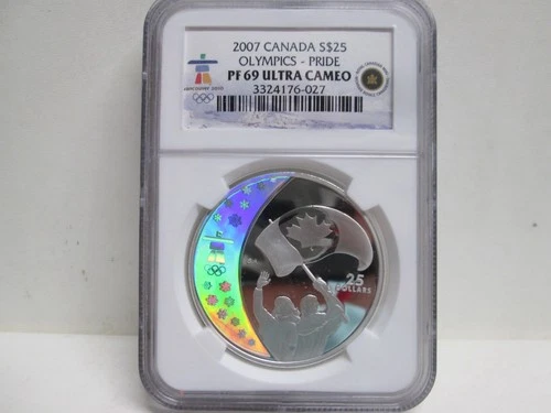 2007 CANADA OLYMPICS- STERLING SILVER PRIDE NGC PF69 ULTRA CAMEO