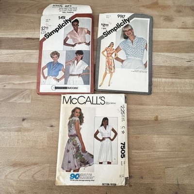 Vintage McCall's & Simplicity Women's Sewing Patterns Size 14 Uncut & Cut