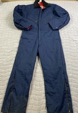 Vintage Walls Coveralls Mens Medium Short Blue Blizzard-Pruf Insulated Made USA