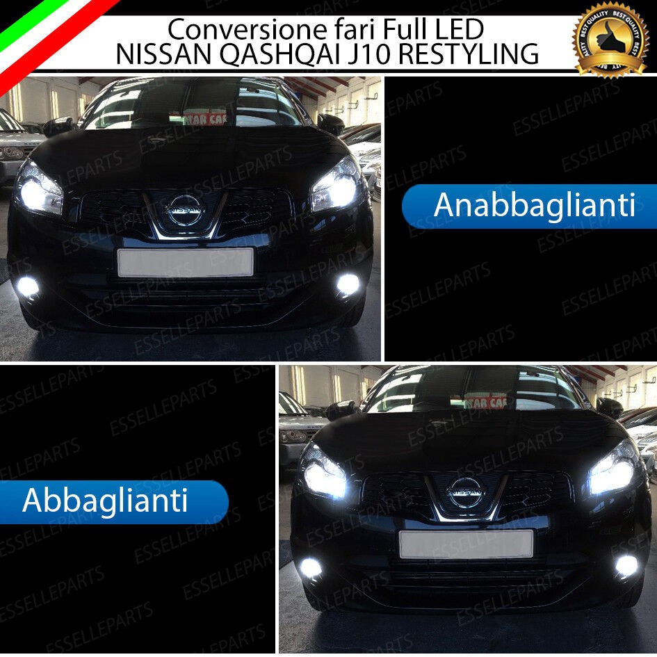 KIT FARI FULL LED PER NISSAN QASHQAI J10 RESTYLING ANABBAGLIANTI ABBAGLIANTI