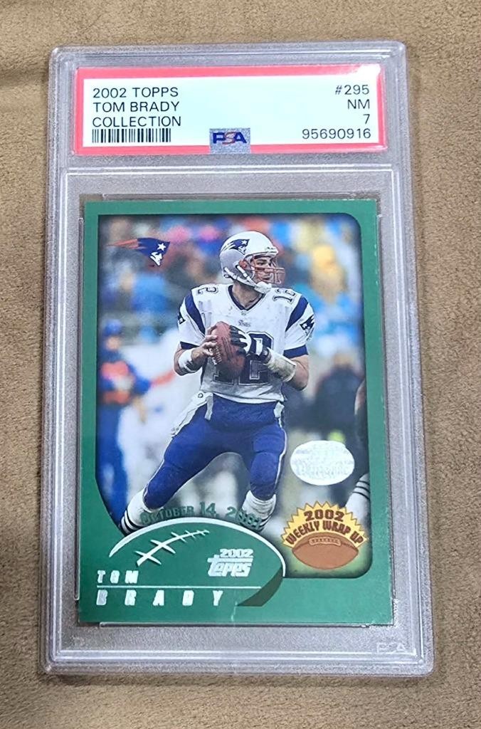 2002 Topps Weekly Wrap up Tom Brady Patriots PSA 7