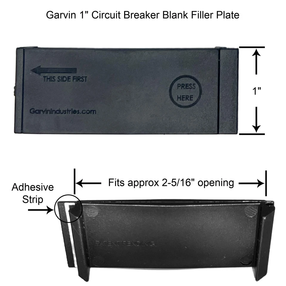 Placa de enchimento disjuntor universal de 1 polegada - 10 por estojo - Imagem 2 de 3