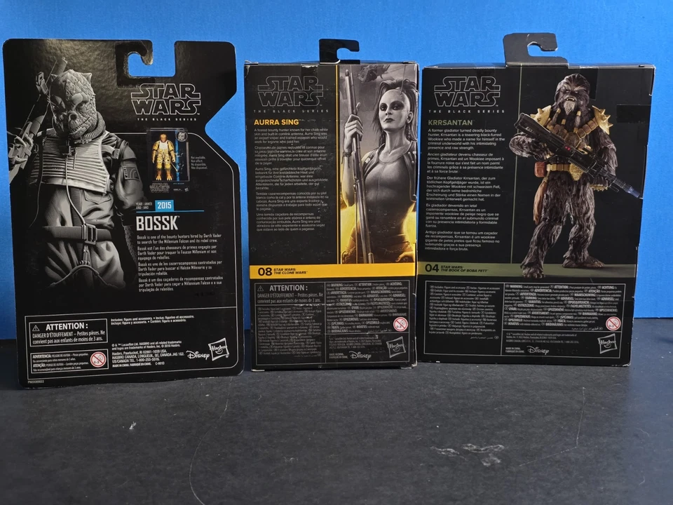 Star Wars Black Series Bounty Hunter Lote De 3- Krrsantan, Aura Sing E Bossk - Imagem 2 de 2