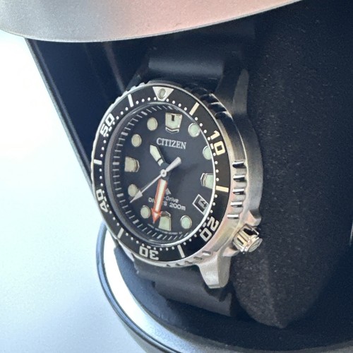 Citizen Women's Sea Date Eco-Drive Black Polyurethane Watch 37 MM EO2020-08E - Picture 5 of 24
