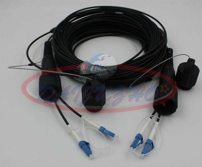 100M LC-LC UPC SM Duplex Armored Field TPU Optical Patch Cord Waterproof Head *y