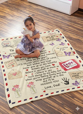 Personalized Letter to Daughter velveteen Soft Plush Bithday Xmas Blanket Gift