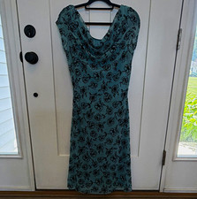 Weissman Blue Floral Mesh Overlay Dance Costume Dress Women's Size XLA
