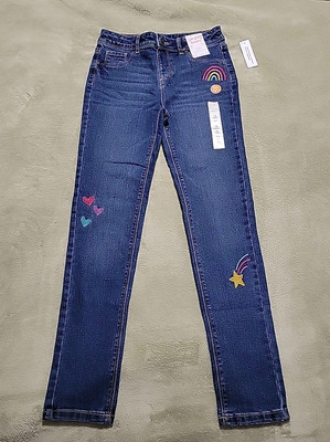 Girls Size 12 Jumping Beans Jeggings Embroidered Look Like Jeans! NWT