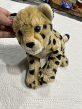 FAO Schwarz Cheetah Leopard Cub Plush Animal 18 Nose To Tail Tan Black Jungle
