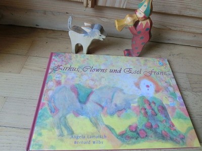 Ostheimer Buch Zirkus Clowns und Esel Franz Figuren Clown mit Trompete Eselchen