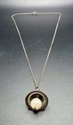 Vintage Filigree Bell Pendant Silver Tone Necklace Faux Pearl 18” Chain — photo 3