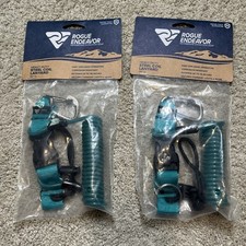 NEW 2 Rogue Endeavor Heavy-Duty Steel Coil Lanyards Teal Dive Water Activity