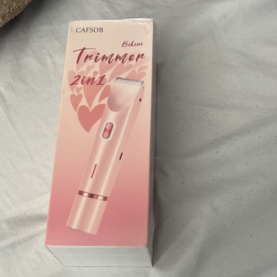 CAFSOB 2-in-1 Bikini Trimmer Dual-Head Pink Waterproof Wet/Dry Type-C