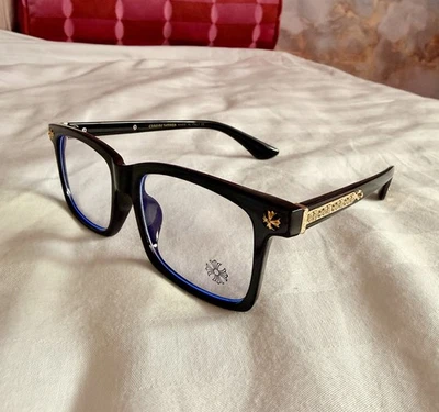 Chrome CH Black/Gold Blue-Lens Filter Glasses Unisex Accessory Gift New Bnwot