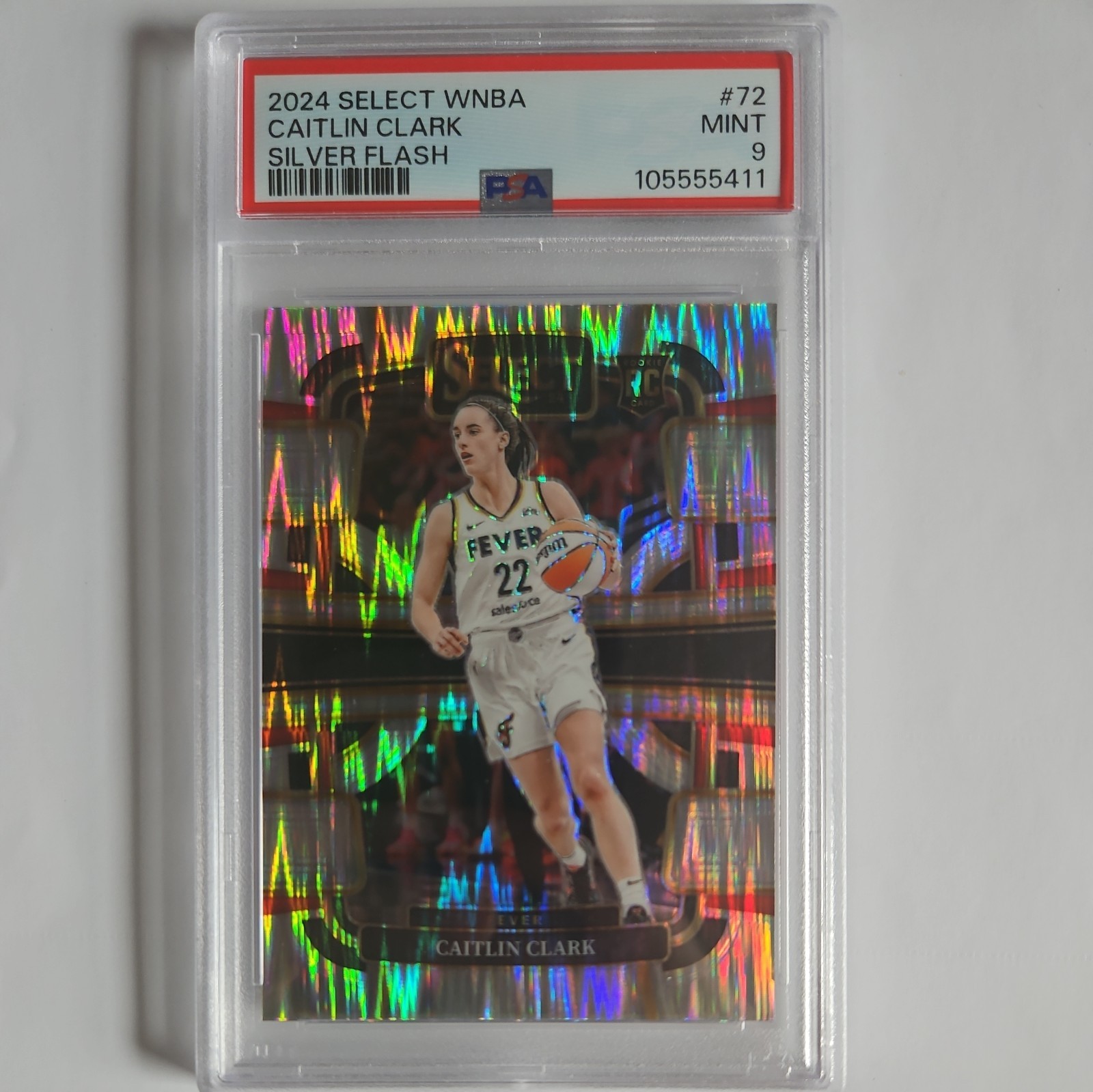 2024 Select WNBA Concourse Caitlin Clark #72 Silver Flash Prizm (RC) PSA 9