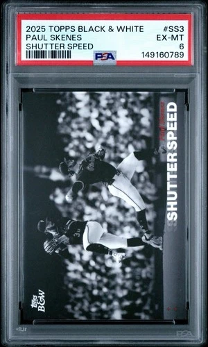 2025 Topps Black & White - Paul Skenes Shutter Speed #SS3 PSA 6 Pirates