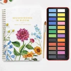 12 Floral Designs Watercolor Workbook with 24 Colors Paint Kit for Beginners US