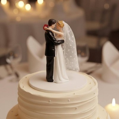 Bride and Groom Cake Topper Detailed Craftsmanship Wedding Cake Topper