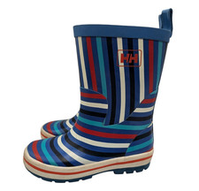Helly Hansen Nordvik Stripe rain boots Kids Sz 12 Red White Blue Striped