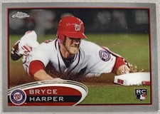 2012 Topps Chrome Bryce Harper Rookie Card Sliding Variation RC Short Print SP. rookie card picture