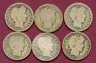 Barber Half Dollar Lot of 6 coins 1899, 1900, 1903, 1906, 1908 O, 1910