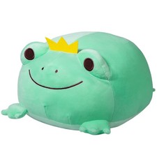CAZOYEE Cuddly Frog Plush Pillow for Kids Adults, Chubby 14", Mint Green