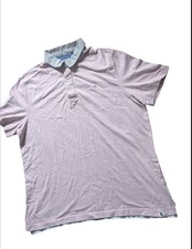 Men’s White stuff striped polo Shirt Size L Short Sleeve Smart Casual 