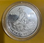 1986 American Silver Prospector round 1 oz .999 silver