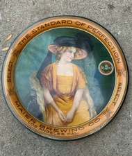 Maier Brewing Beer Tray 1909 Pre-Prohibition Los Angeles Antique Rare Leon Moran