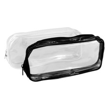 4 Pcs Clear Makeup Bag, Zipper Pencil Bag, Toiletry Organizer, Plastic Pouche...