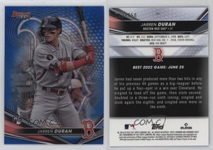 2022 Bowman's Best Blue Refractor /150 Jarren Duran #11 Rookie RC